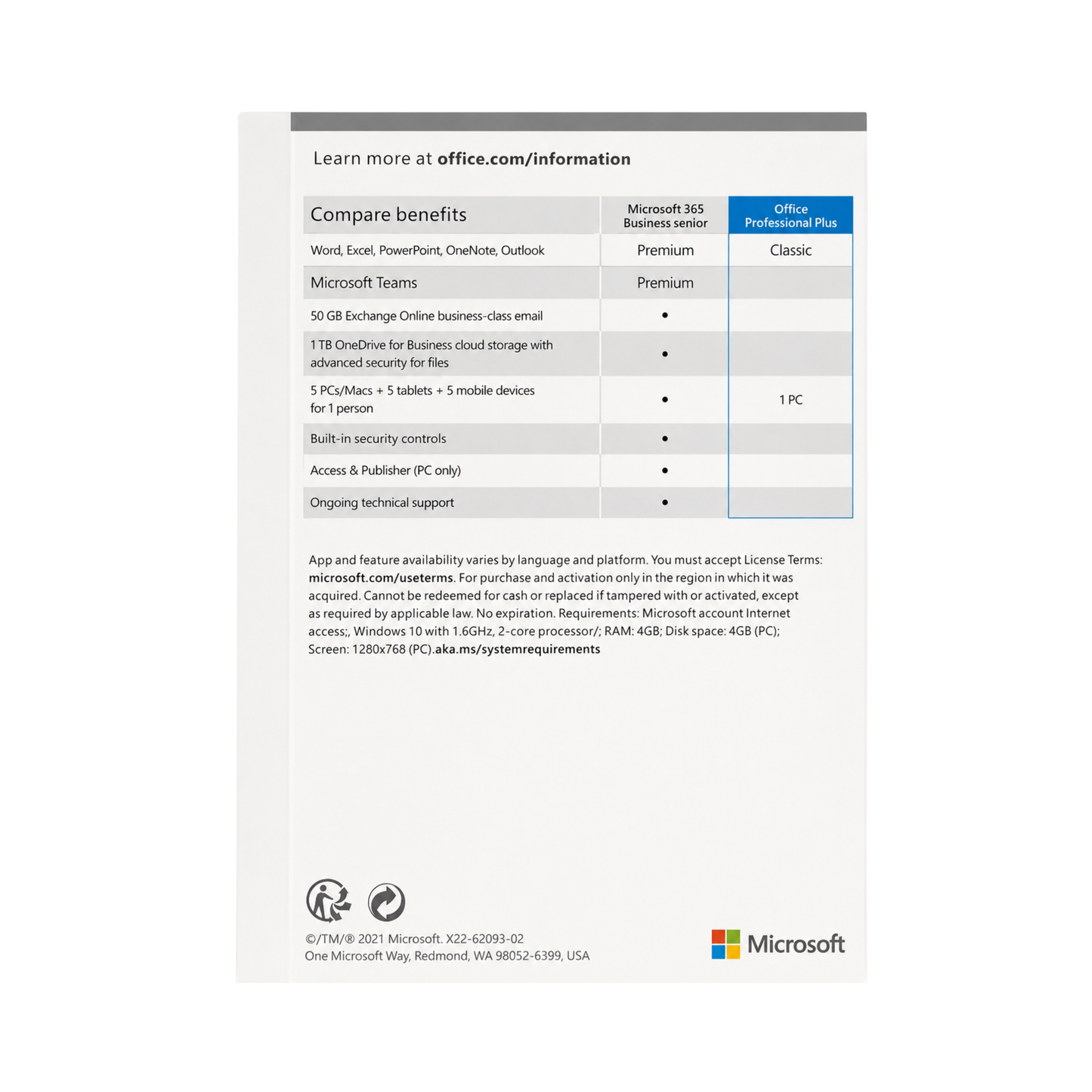 Microsoft Office Professional Plus 2021 Retail USB