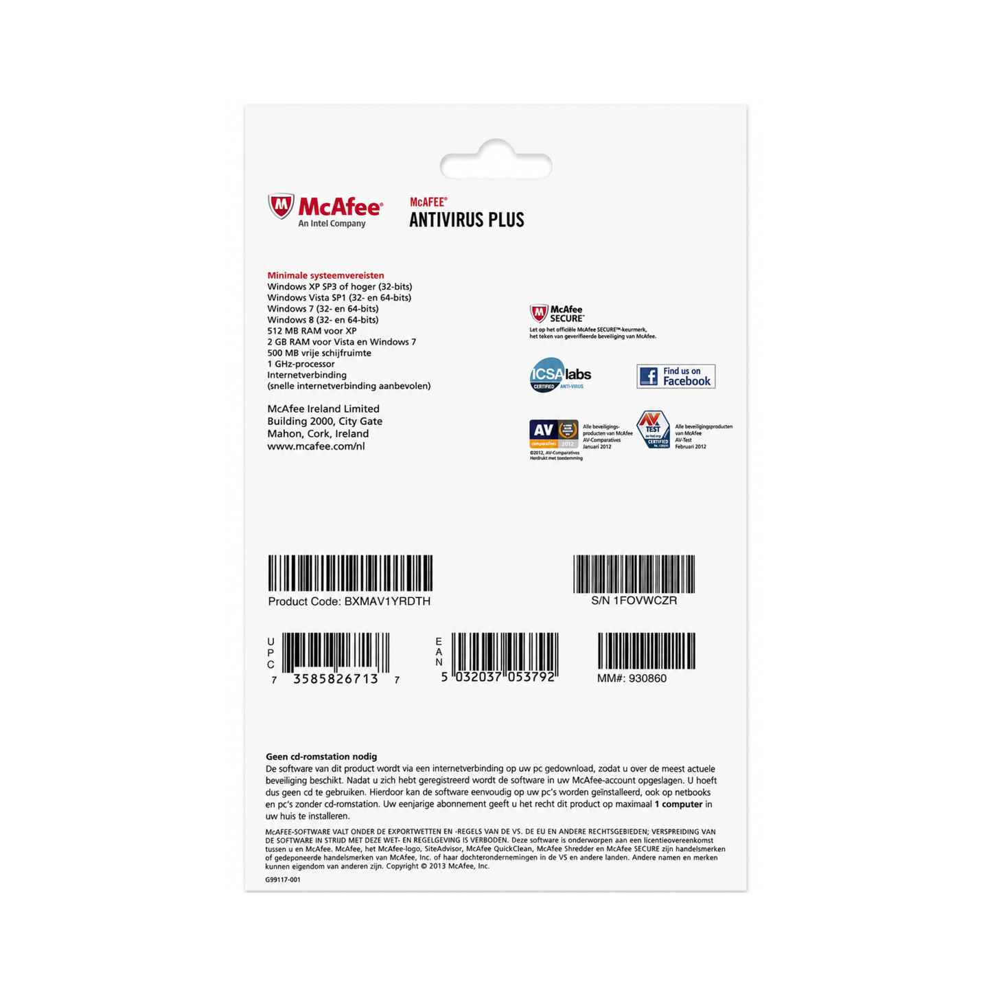 McAfee Antivirus PLUS Softwarelicentie